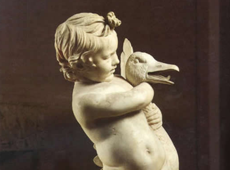 儿童生活雕像--抱鹅的少年